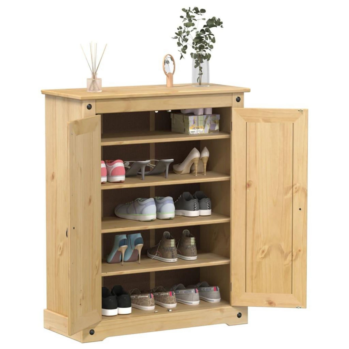 VIDAXL Armoire a chaussures  86x38,5x108 cm bois de pin massif