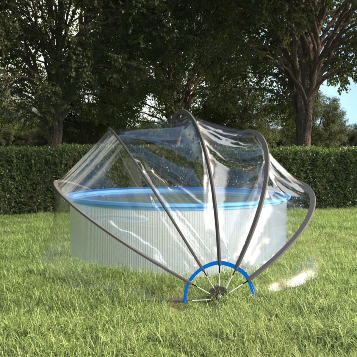 VIDAXL Dome de piscine rond 376x188 cm PVC