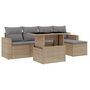 Voir la diapositive 2 : VIDAXL Salon de jardin avec coussins 6 pcs beige resine tressee