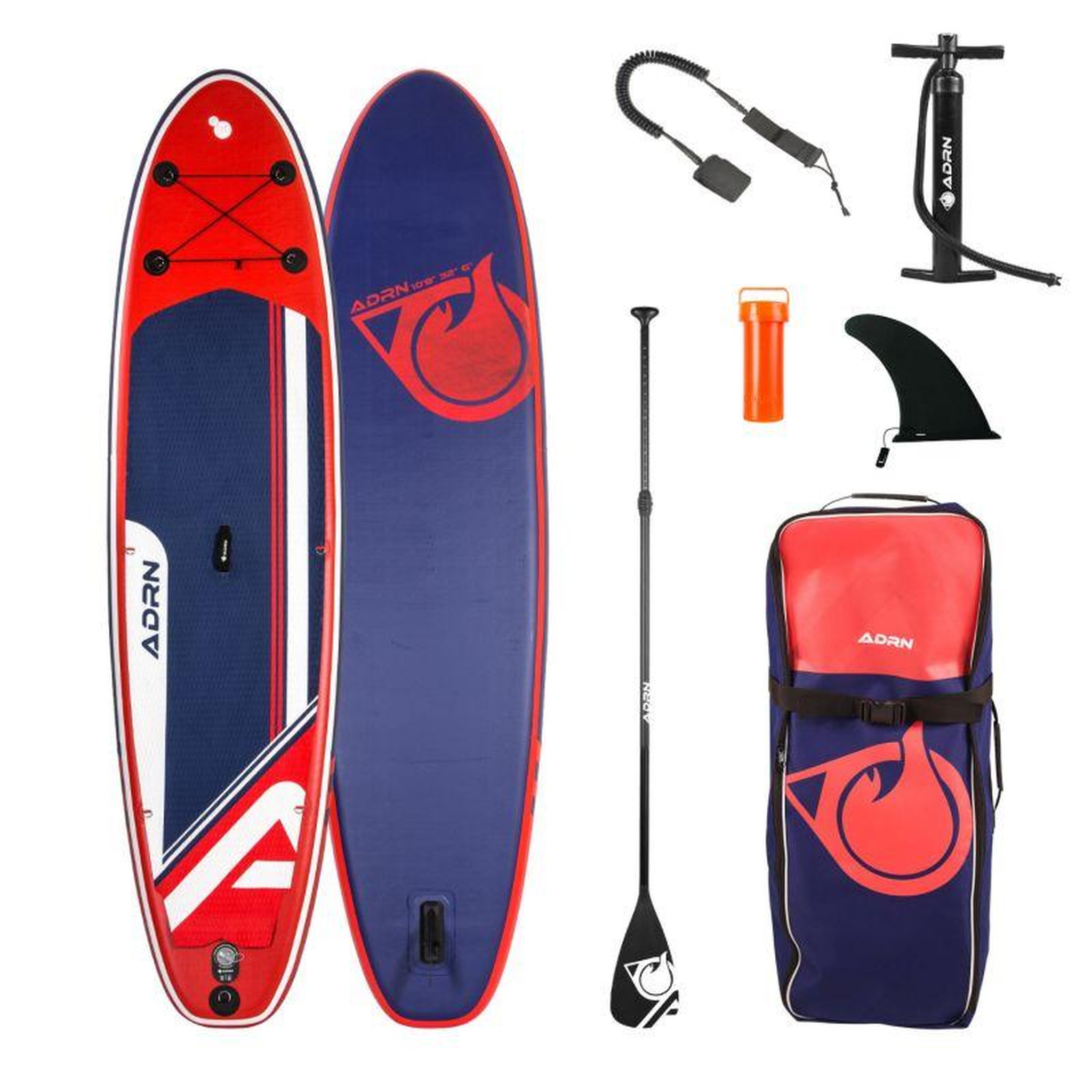 Voir la diapositive 1 : ADRENALIN Paddle Gonflable EXPLORER 10'8 32'' 6'' (325x81x15cm) avec Pompe, Pagaie, Leash et Sac de transport