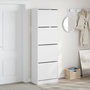Voir la diapositive 3 : VIDAXL Armoire à chaussures 4 tiroirs rabattables blanc 60x34x187,5 cm
