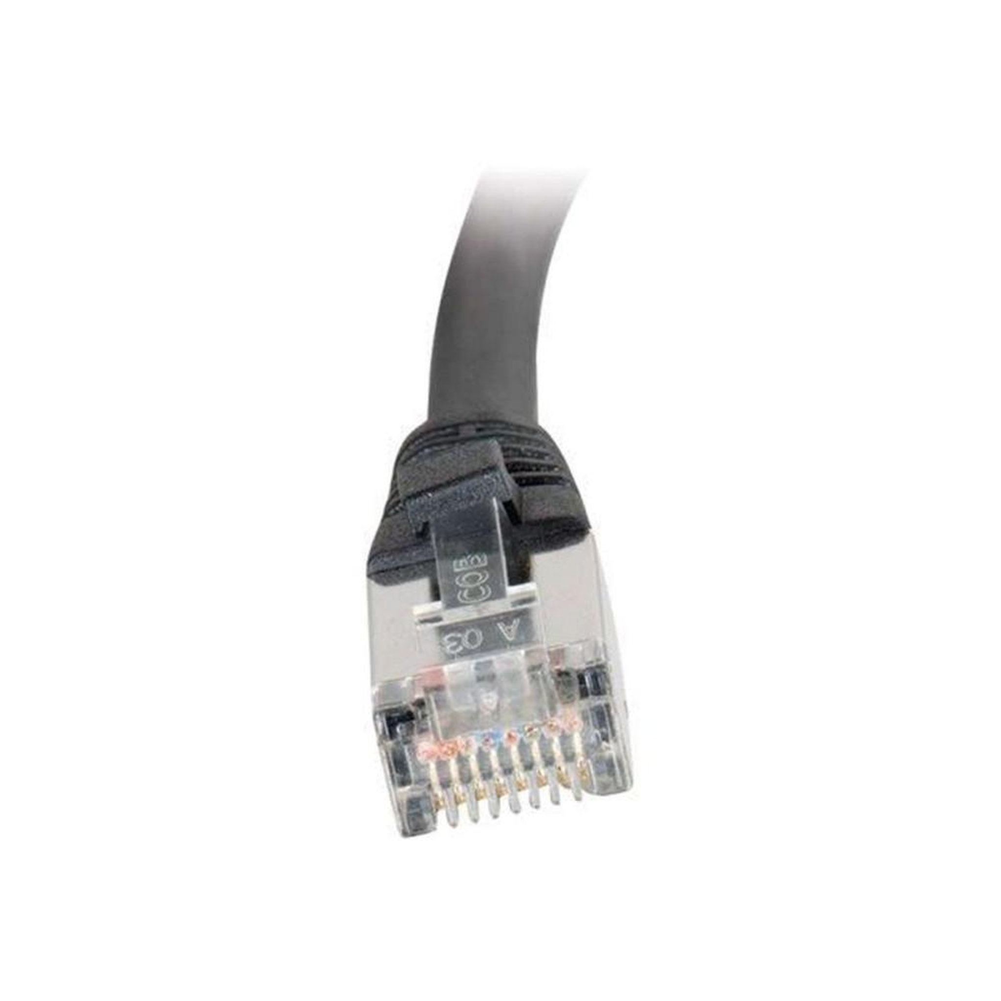 Câble Ethernet patch Cat 5e blindé STP RJ-45 mâle noir 2 m, connecteurs moulés plaqués or