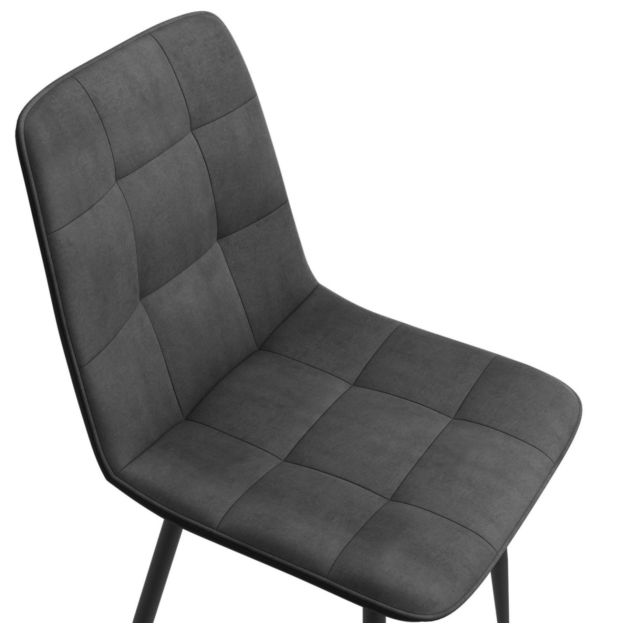 Voir la diapositive 6 : ID MARKET Lot de 6 chaises mila en velours gris foncé pour salle à manger