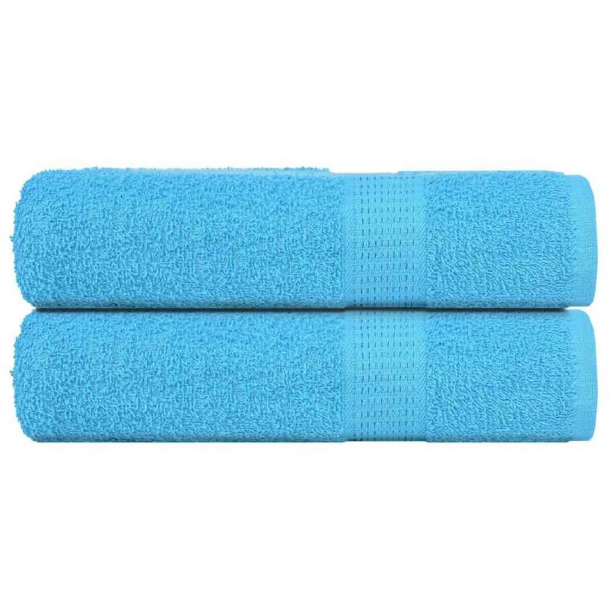 VIDAXL Essuie mains 2 pcs turquoise 50x100 cm 360 g m² 100% coton