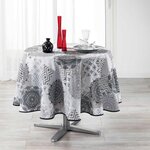 Paris Prix Nappe Ronde Imprimée  Flamenco  180cm Gris