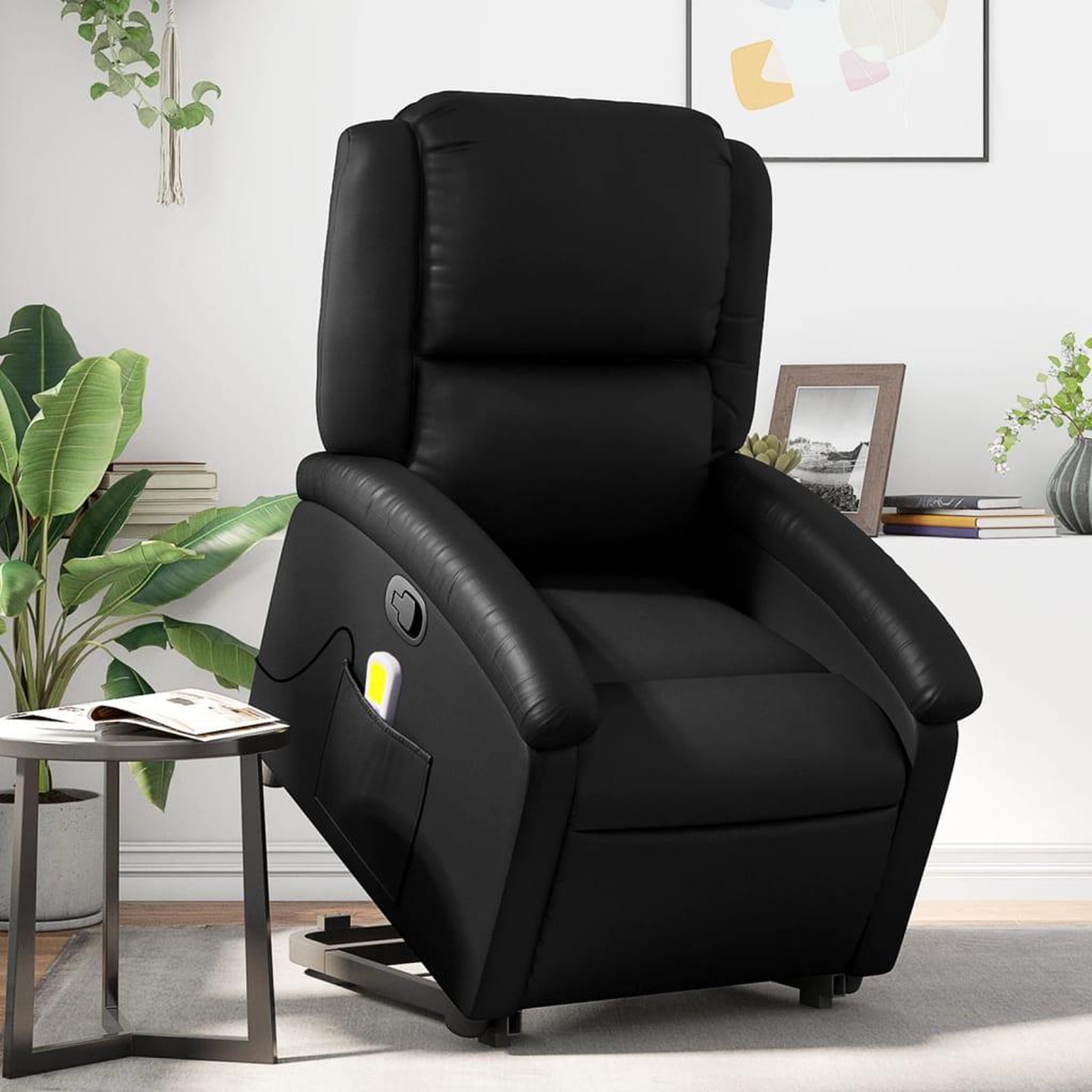 VIDAXL Fauteuil inclinable de massage Noir Similicuir