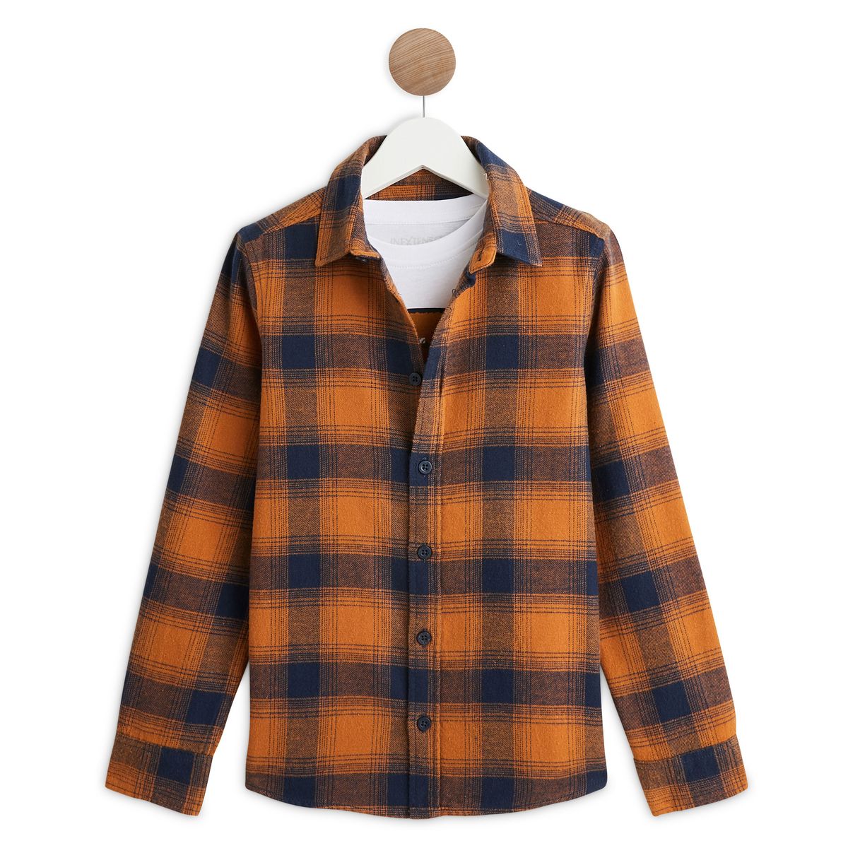 IN EXTENSO Ensemble chemise manches longues à carreaux + t-shirt manches courtes garçon