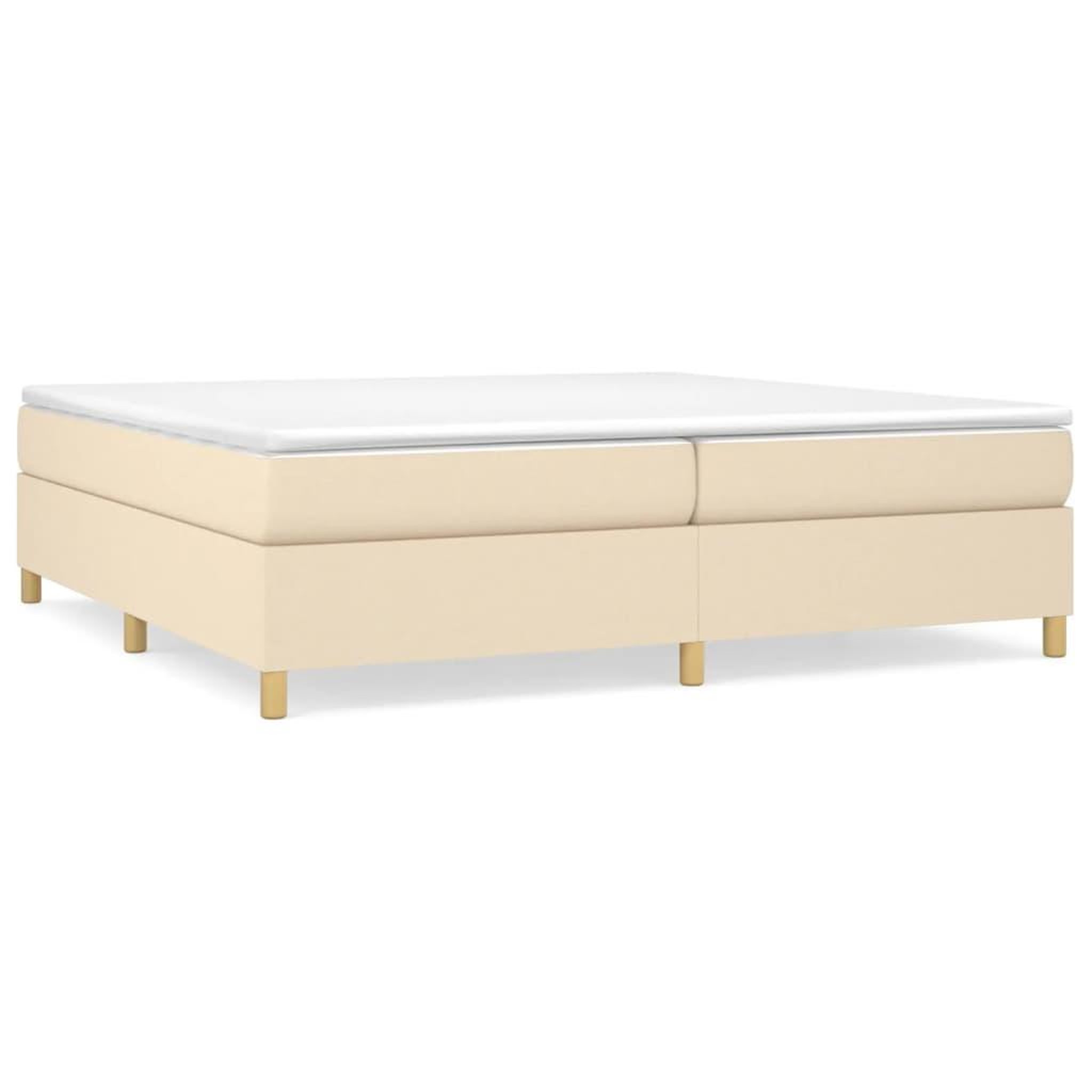 Voir la diapositive 2 : VIDAXL Sommier a lattes de lit avec matelas Creme 200x200 cm Tissu