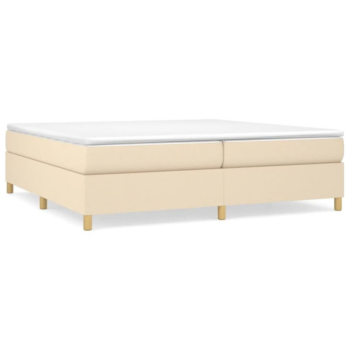 VIDAXL Sommier a lattes de lit avec matelas Creme 200x200 cm Tissu