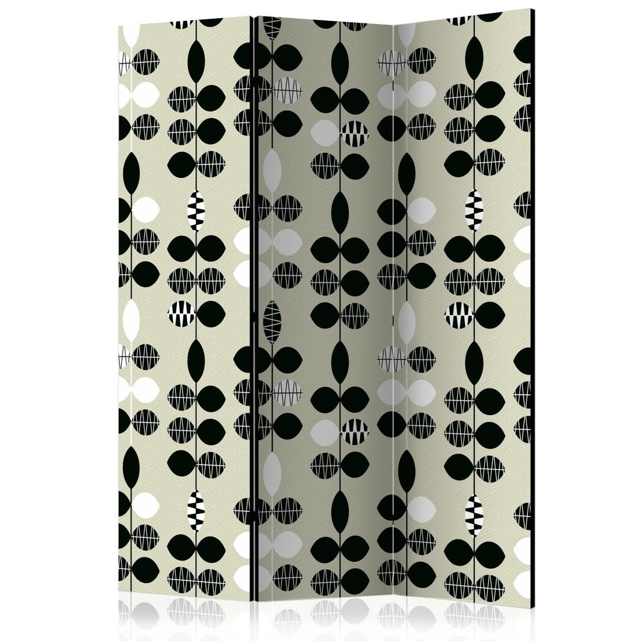 Paris Prix Paravent 3 volets  black & white dots  135x172cm