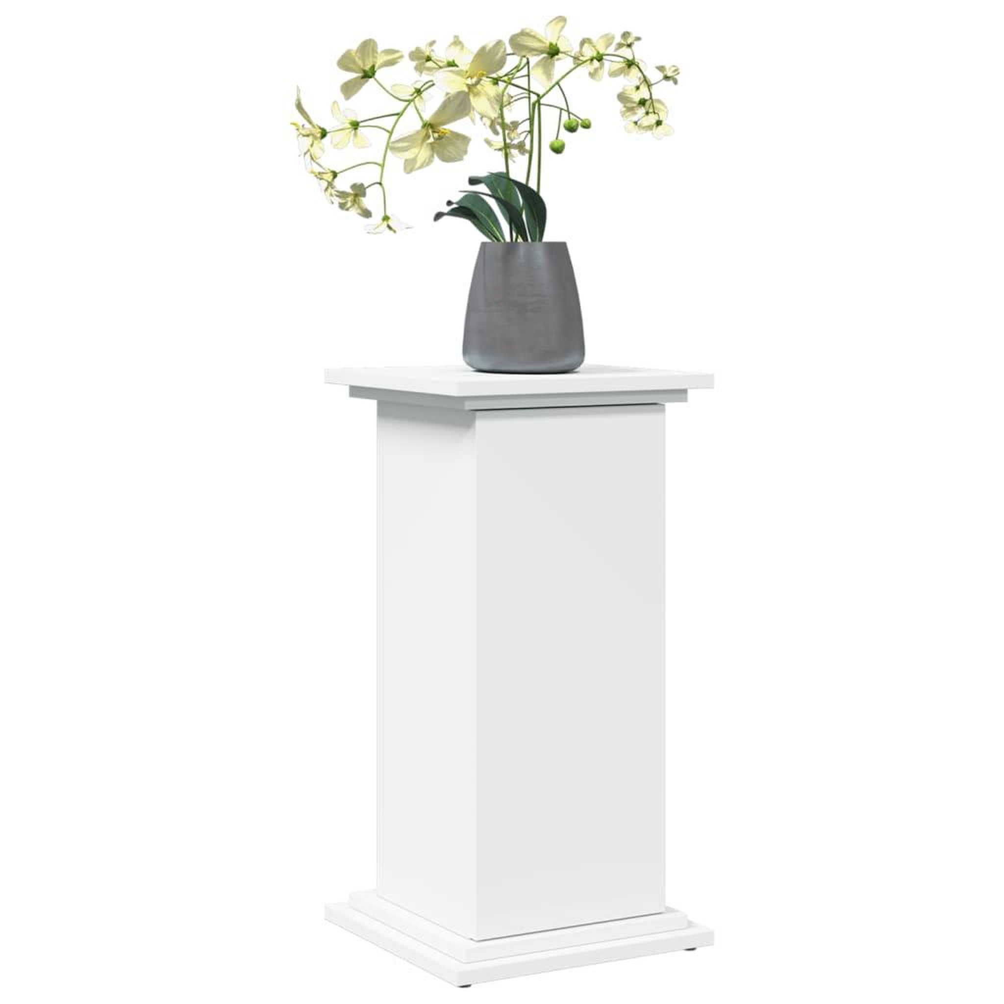 Voir la diapositive 3 : VIDAXL Piedestal avec rangement blanc 31x30x60 cm bois d'ingenierie