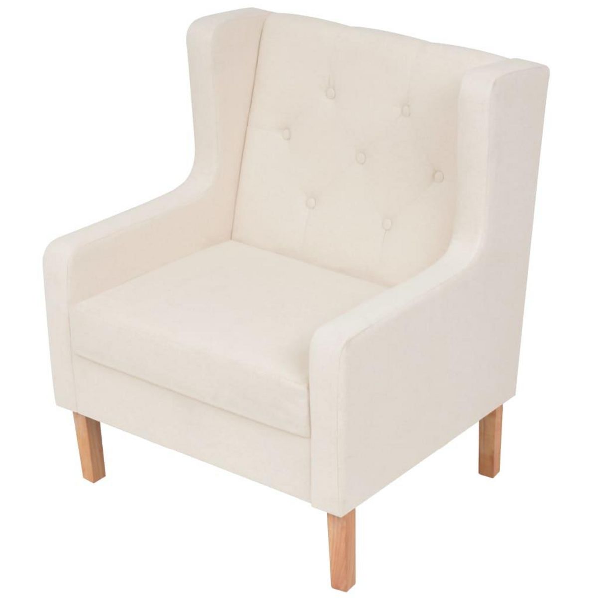 VIDAXL Fauteuil blanc creme tissu