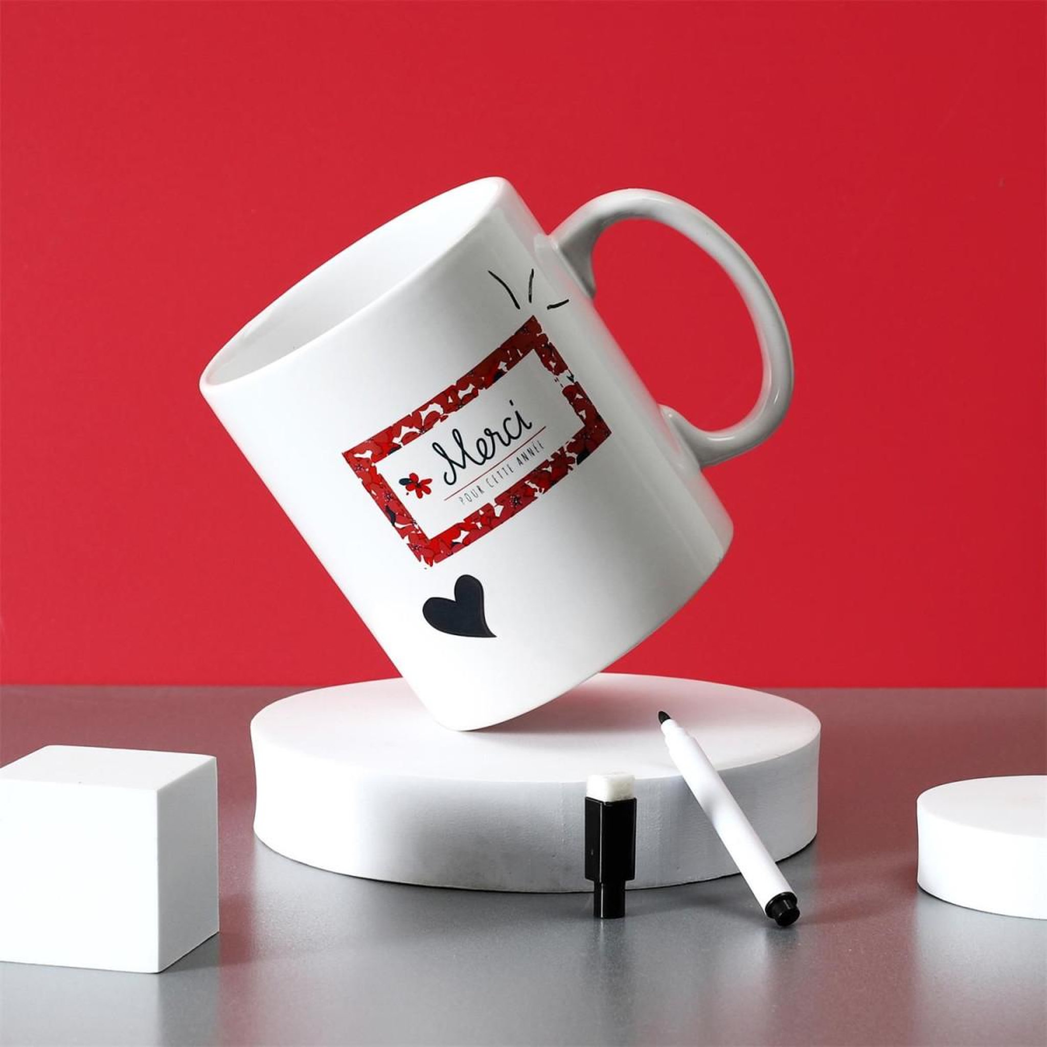 Voir la diapositive 4 : The concept Factory Mug xxl & stylo  merci  80cl blanc