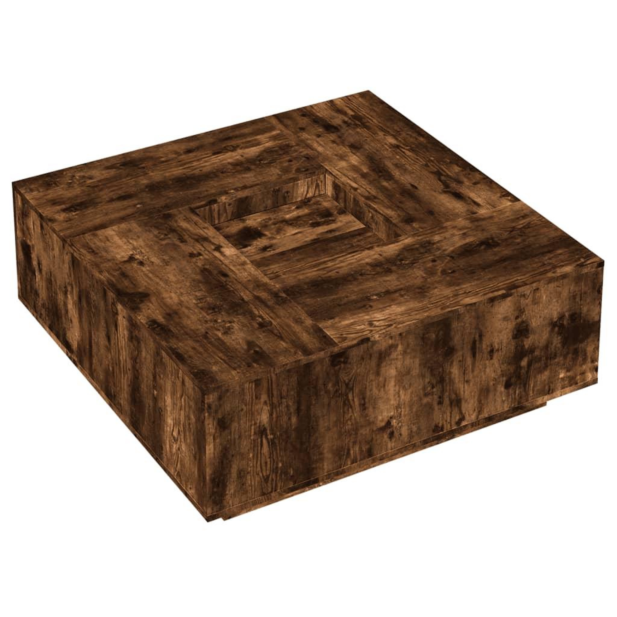 Voir la diapositive 4 : VIDAXL Table basse chene fume 100x100x40 cm bois d'ingenierie