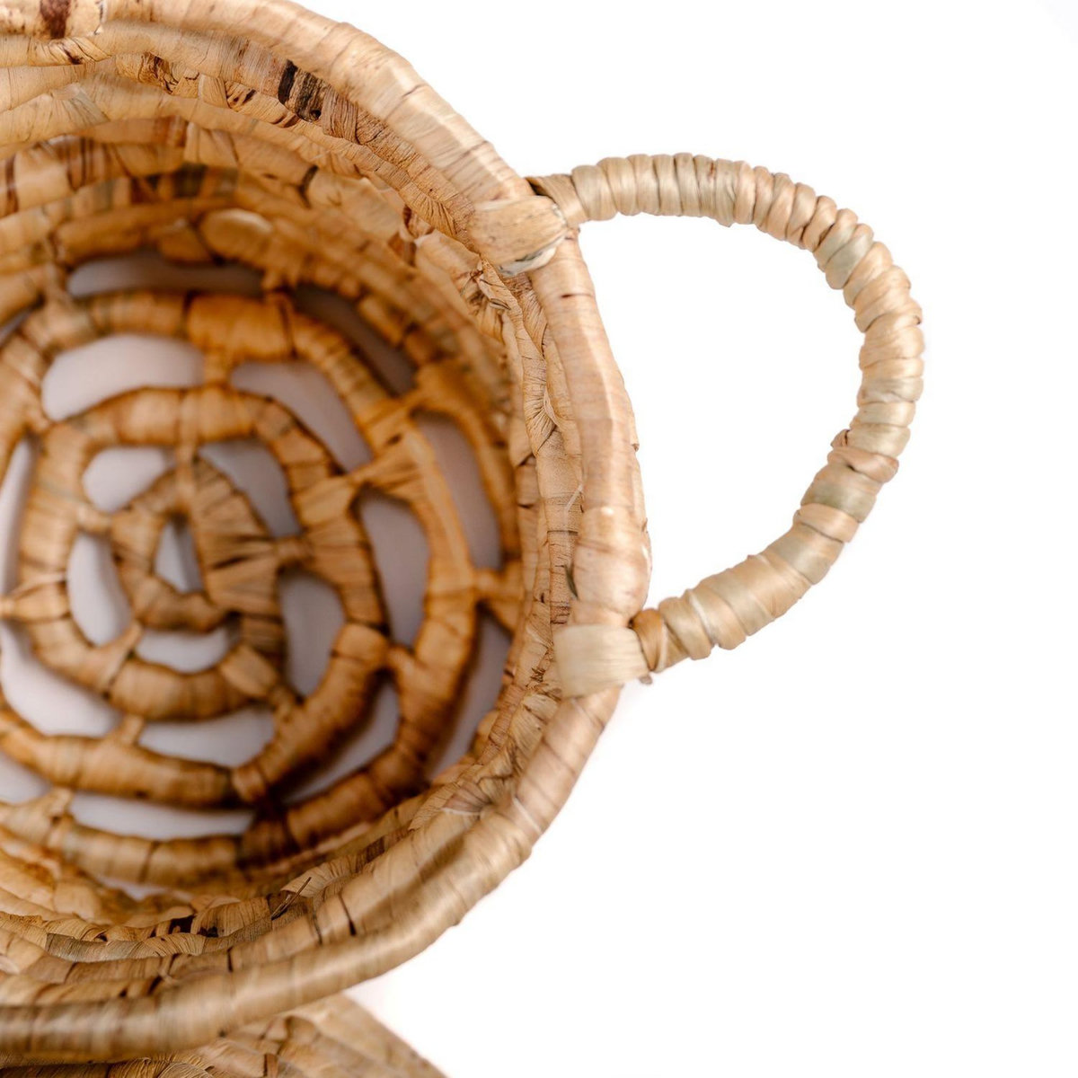 KB8 Set de 3 paniers tressés en jacinthe d'eau - Beige