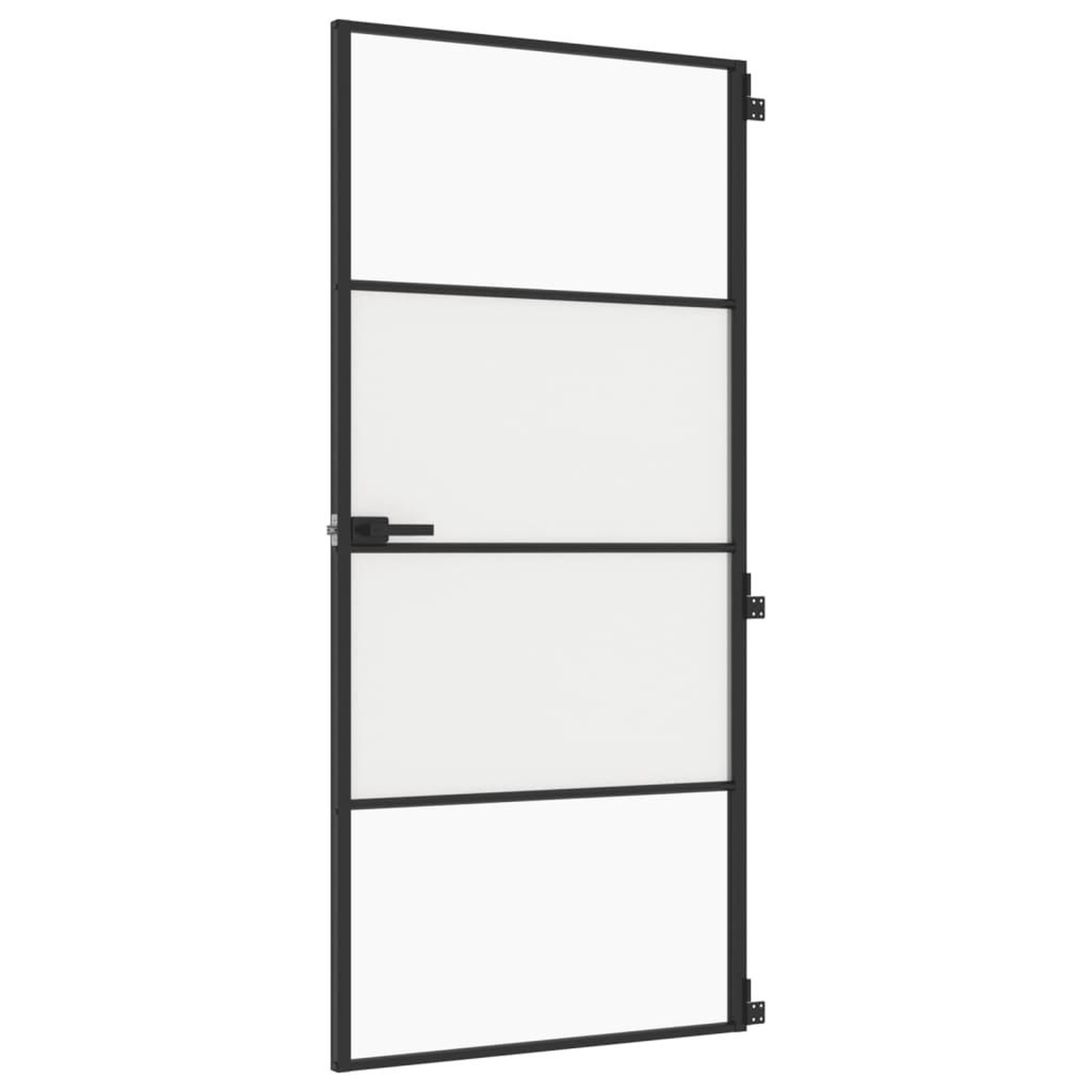 Voir la diapositive 2 : VIDAXL Porte interieure mince noir 93x201,5 cm verre trempe aluminium
