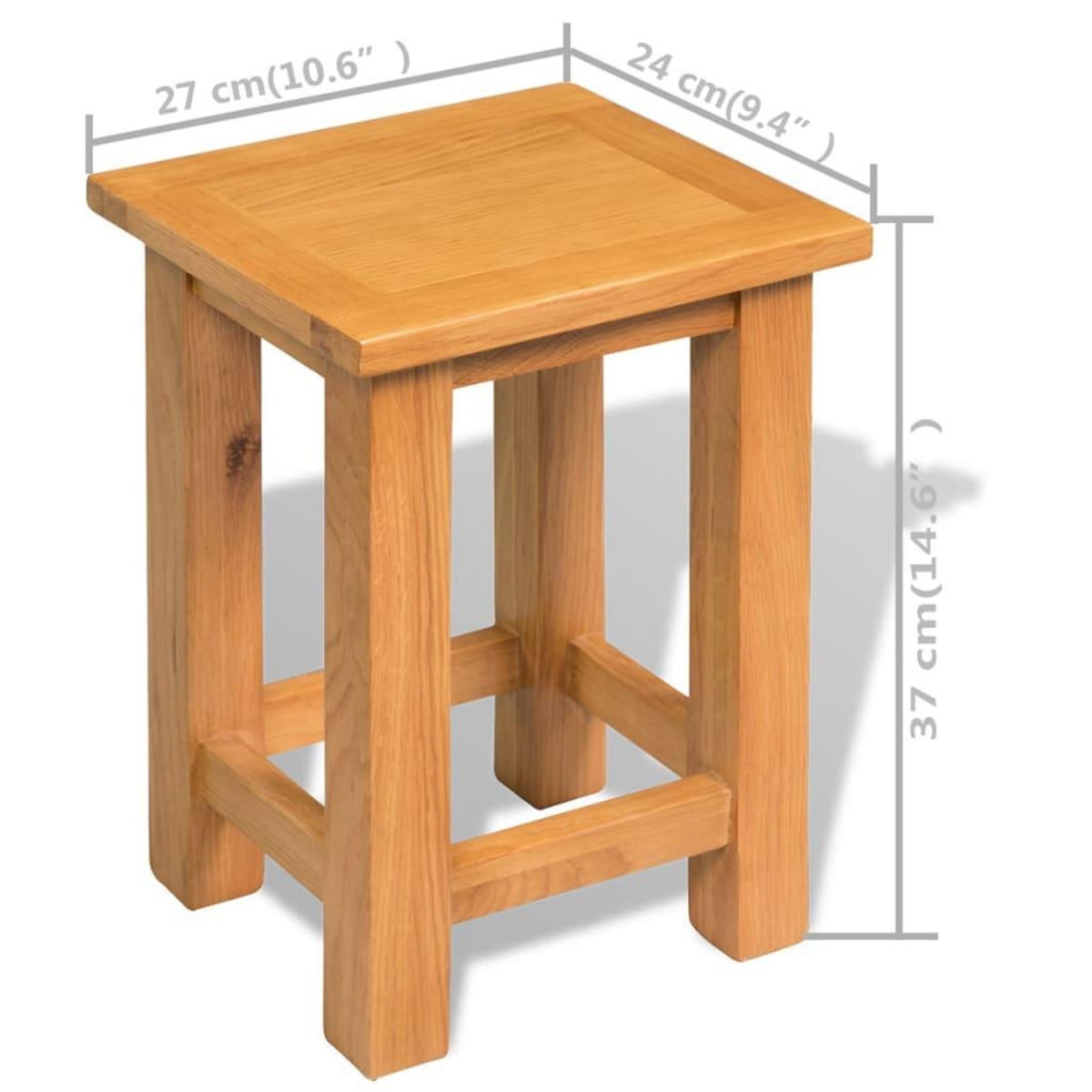 VIDAXL Tables d'appoint 2 pcs 27 x 24 x 37 cm Bois de chene massif