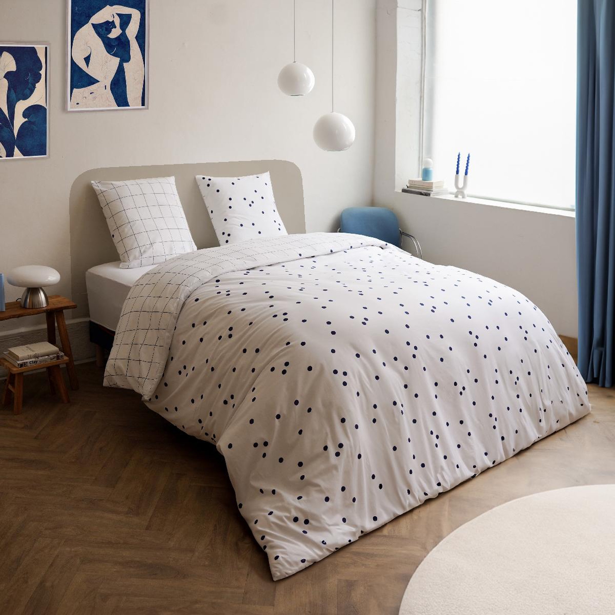 Voir la diapositive 3 : DODO Pack housse de couette + taie(s) d'oreiller coton lune