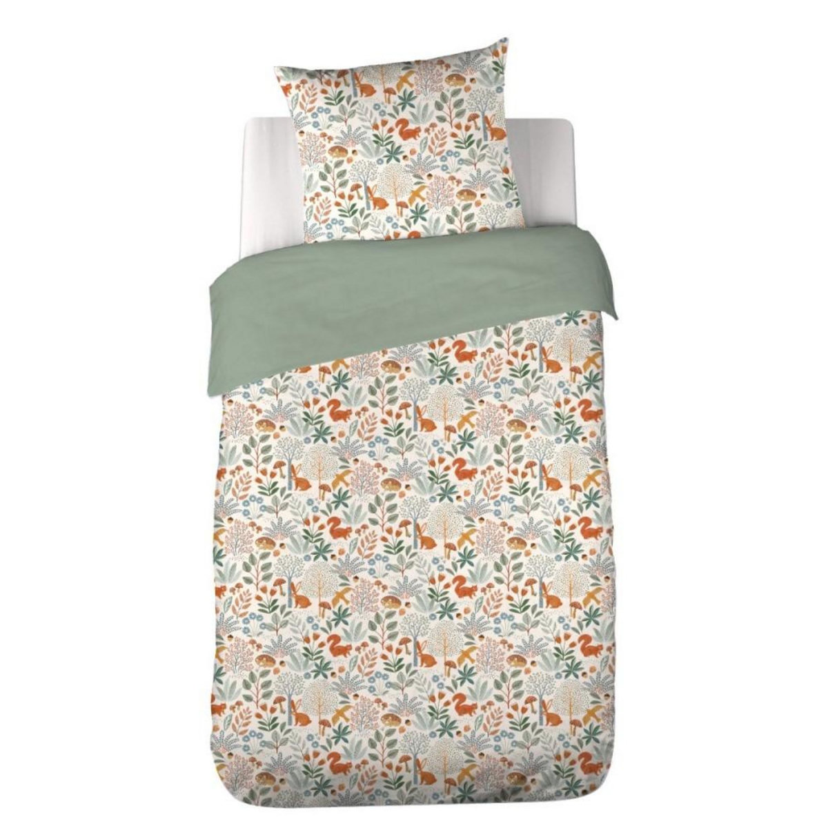 COTE DECO Housse de couette 140x200 + 1 taie PIERROT coton 57fils