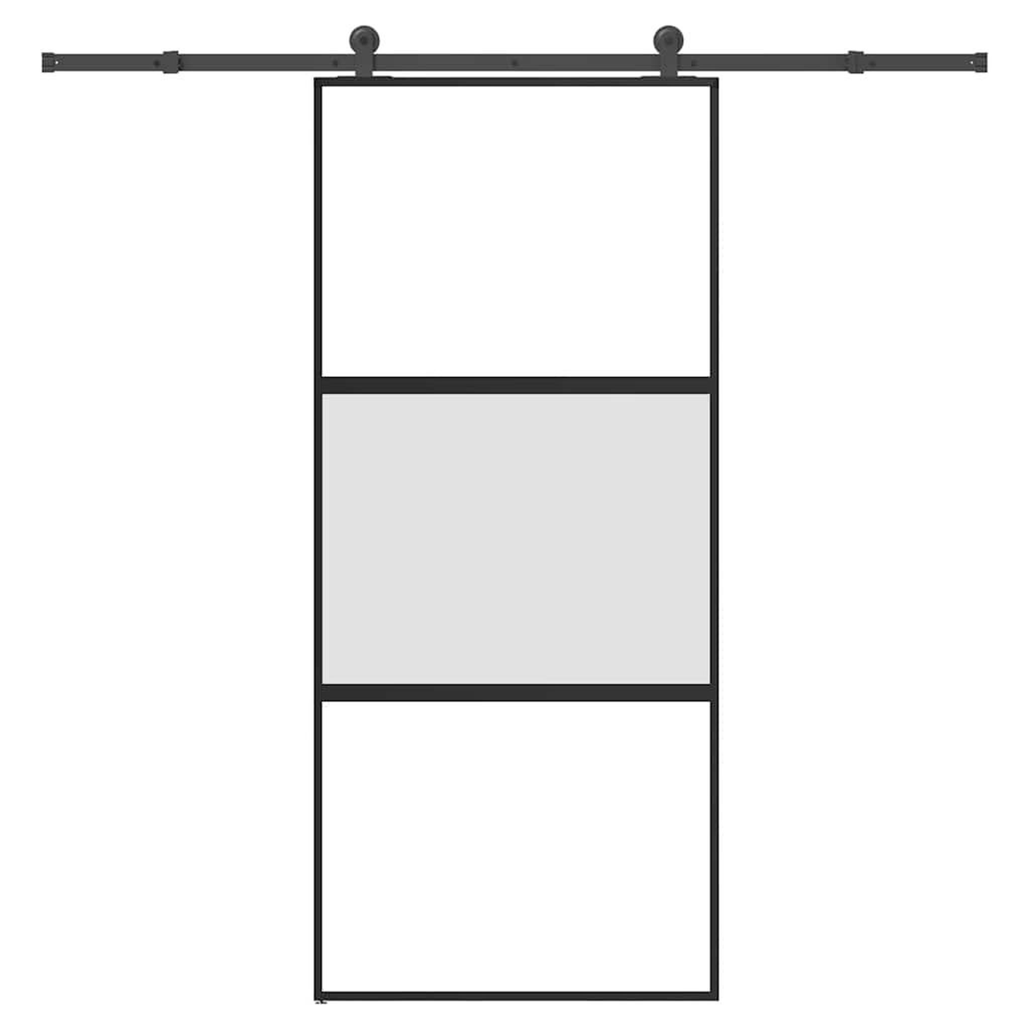 VIDAXL Porte coulissante kit de quincaillerie trempe verre aluminium