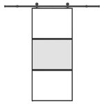 VIDAXL Porte coulissante kit de quincaillerie trempe verre aluminium