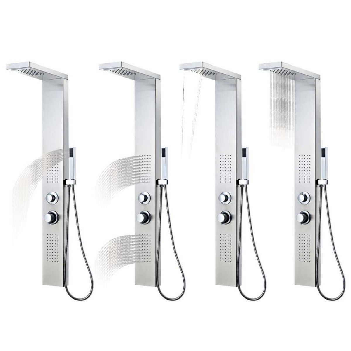 VIDAXL Systeme de panneau de douche Acier inoxydable Carre