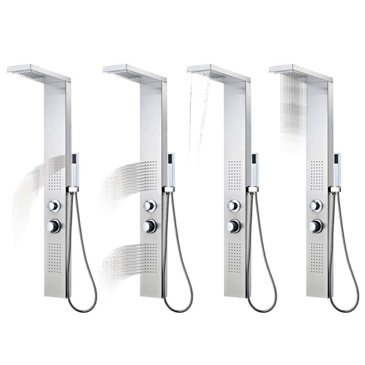 VIDAXL Systeme de panneau de douche Acier inoxydable Carre