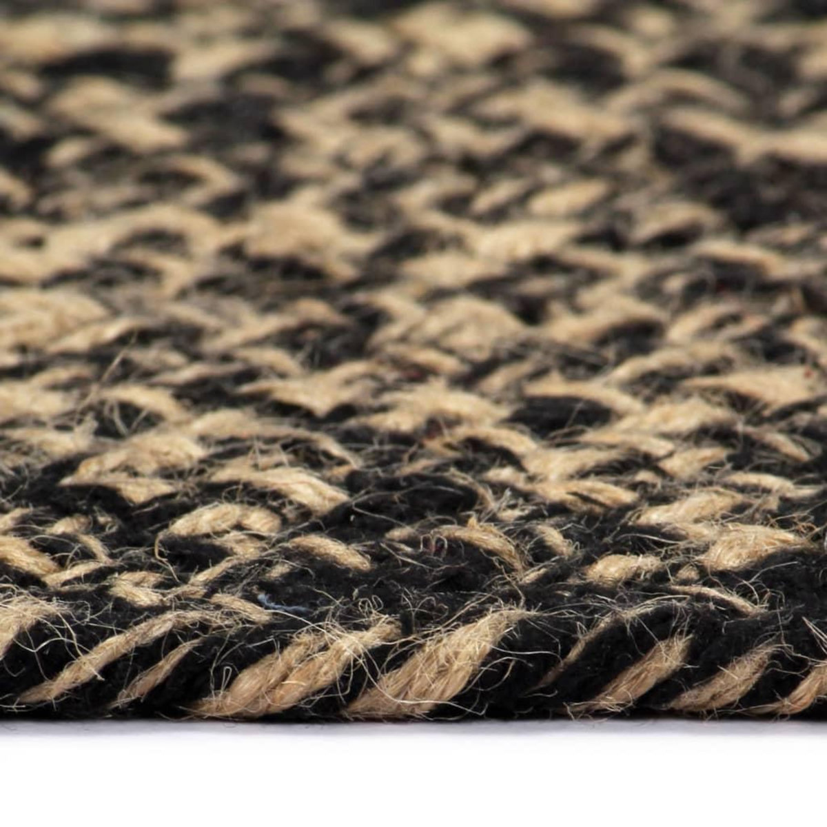 VIDAXL Tapis fait a la main jute noir et naturel 150 cm