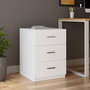 Voir la diapositive 2 : Paris Prix Table de Chevet 3 Tiroirs  Pearlie  61cm Blanc