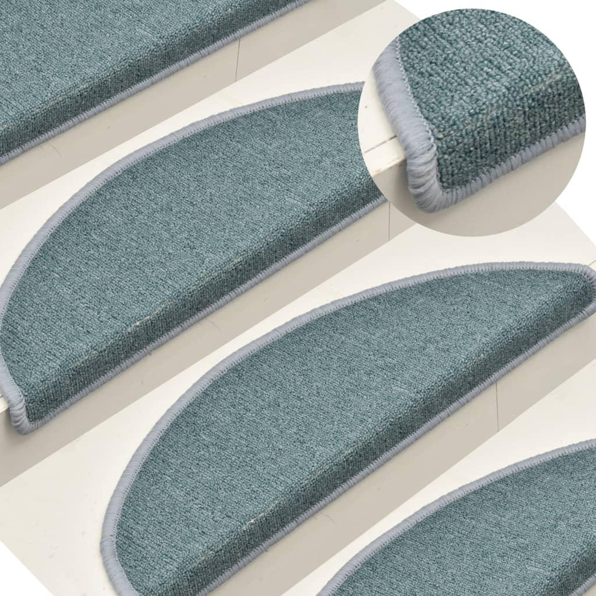 VIDAXL Tapis de marches d'escalier 15 pcs Bleu 56x17x3 cm