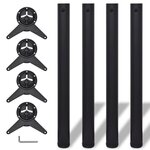 VIDAXL 4 pieds de table reglables en hauteur 710 mm Noir