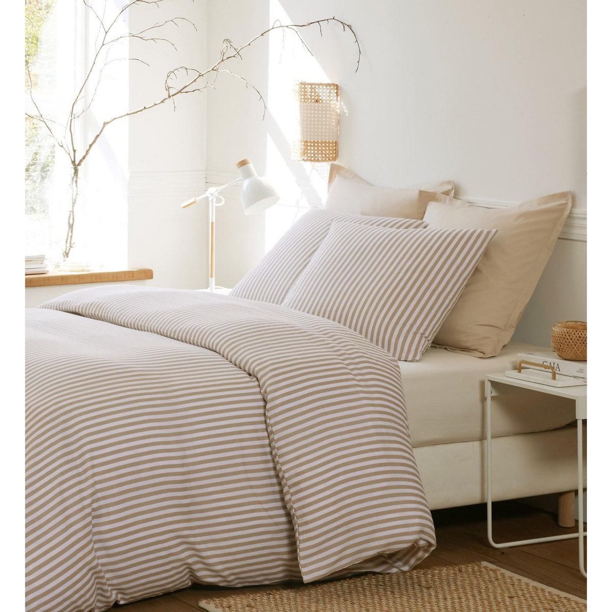 BATON ROUGE Parure housse de couette 100% gaze de coton imprimé soleïs