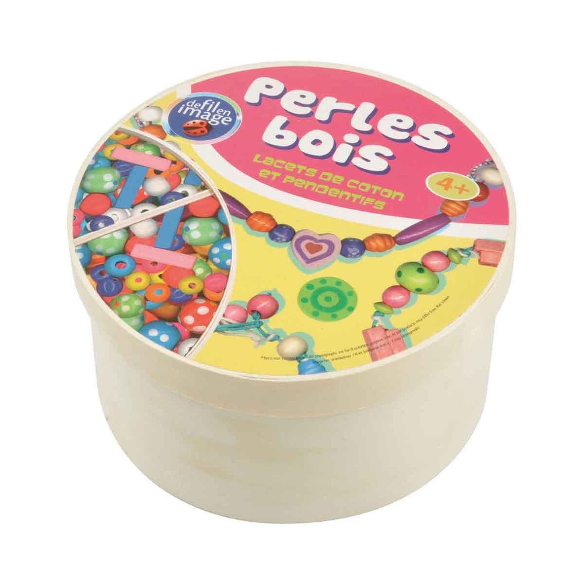 Voir la diapositive 2 : HOMEA Lot de Perles Bois  Lacets & Pendentifs  Multicolore