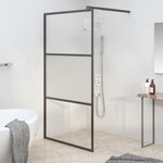 VIDAXL Paroi de douche 115x195 cm Verre ESG demi-depoli Noir