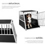 Voir la diapositive 3 : tectake Cage de transport pour chien simple sécurisée avec dos incliné noir