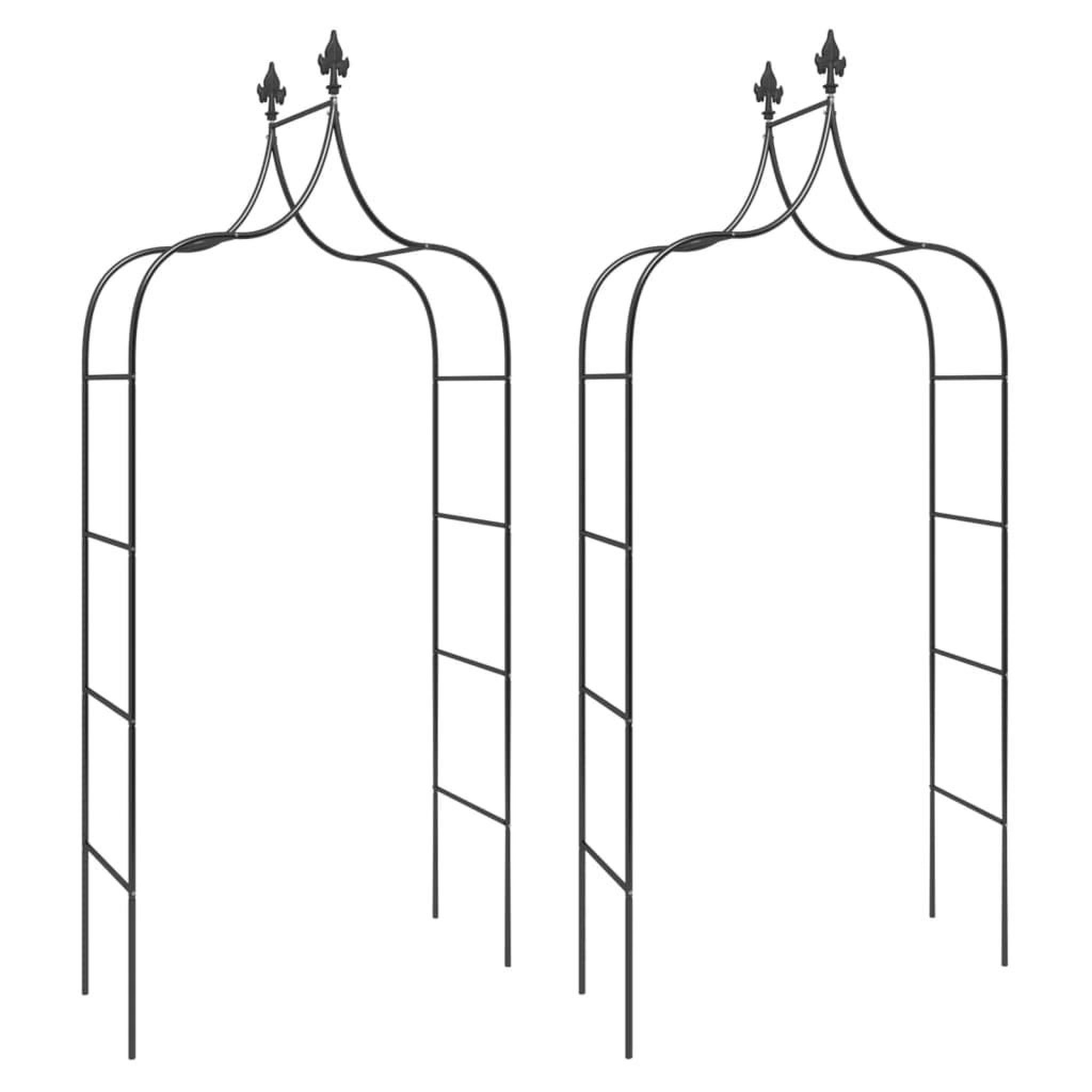 Voir la diapositive 2 : VIDAXL Arches de jardin 2 pcs Noir 120x38x260 cm Acier