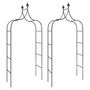 Voir la diapositive 2 : VIDAXL Arches de jardin 2 pcs Noir 120x38x260 cm Acier