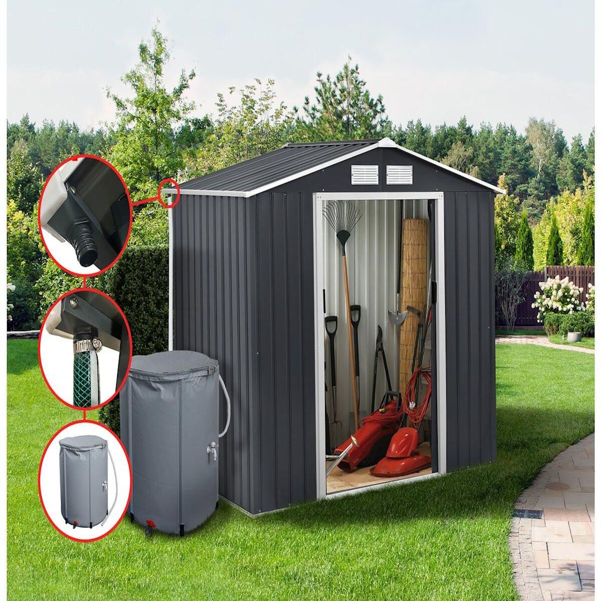 Habitat et Jardin Gouttière pour abri de jardin en métal de 2 à 6m2