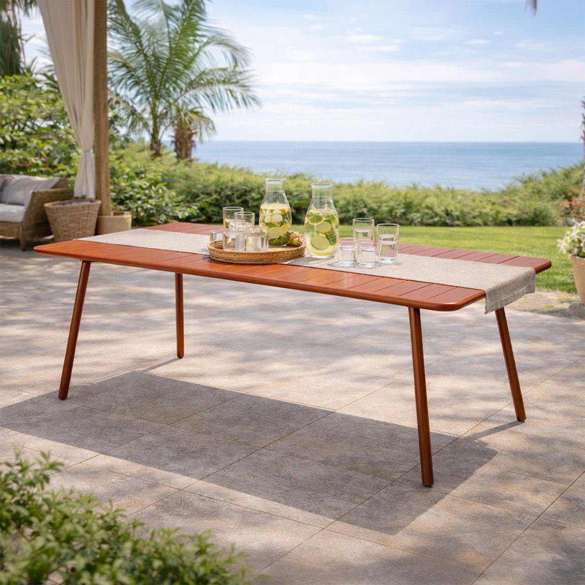 CONCEPT USINE Table de jardin 8-10 places 200cm terracotta BERGAME