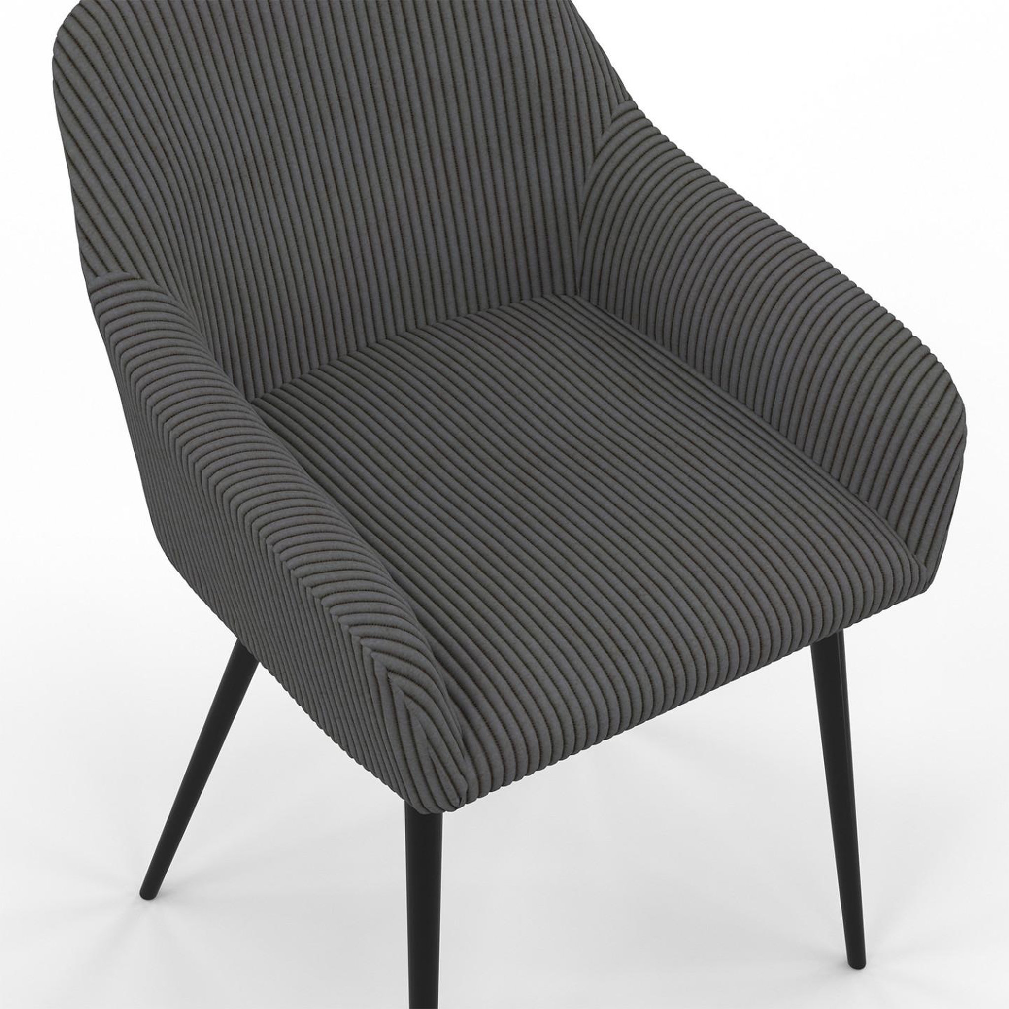 Voir la diapositive 6 : ID MARKET Lot de 2 chaises de salle à manger, fauteuils de table jany en velours côtelé gris