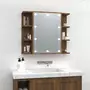 VIDAXL Armoire a miroir avec LED Chene marron 70x16,5x60 cm