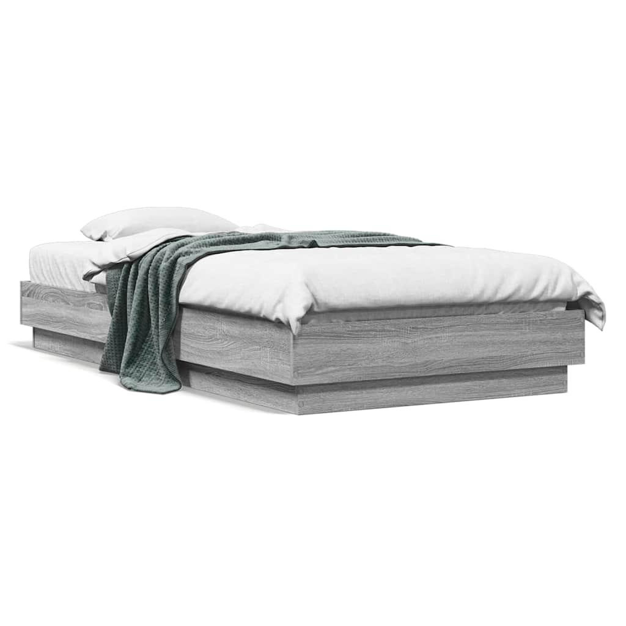 Voir la diapositive 2 : VIDAXL Cadre de lit sans matelas sonoma gris 90x190 cm