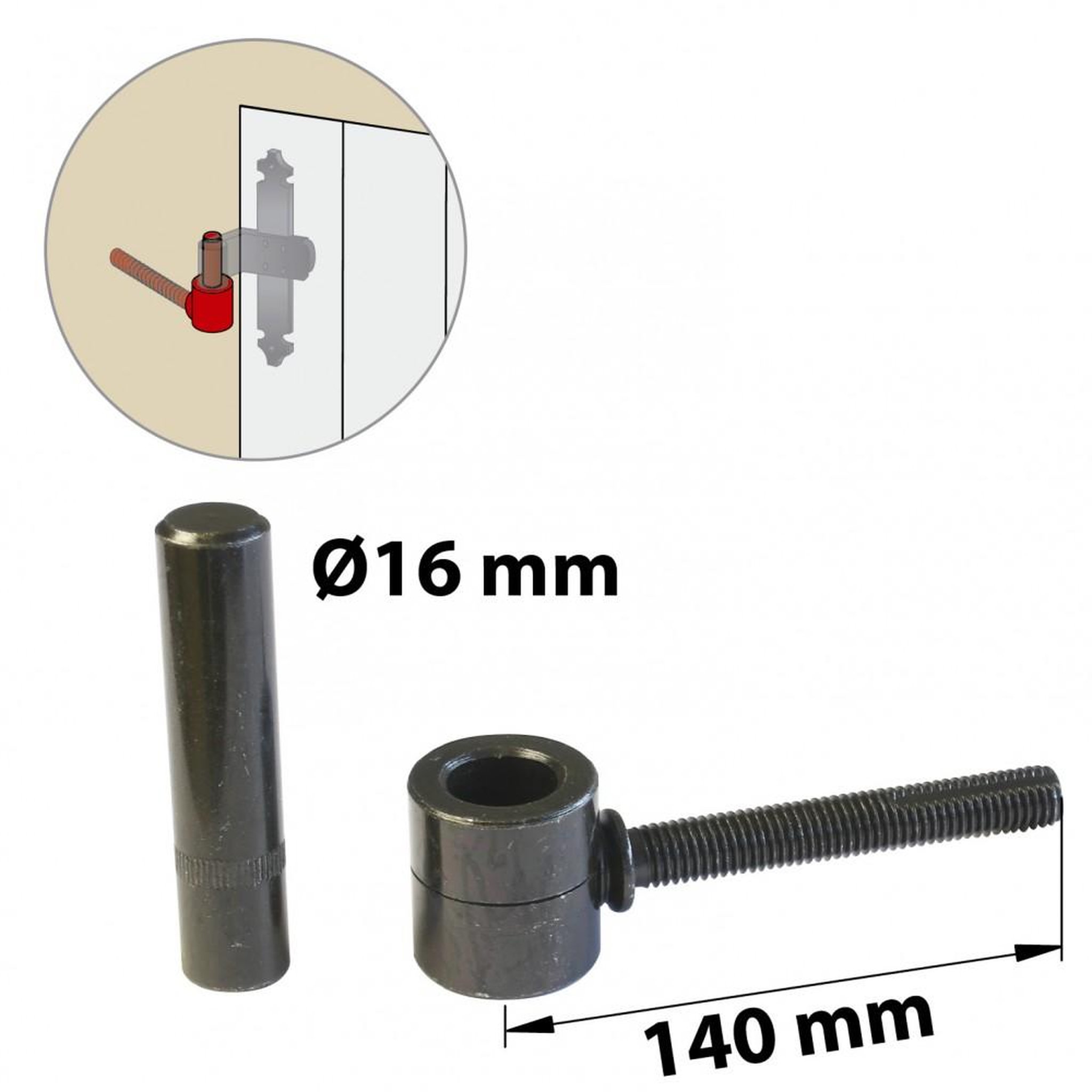 CENTRALE BRICO Gond chimique acier prépeint, H.80x Diam.16 mm