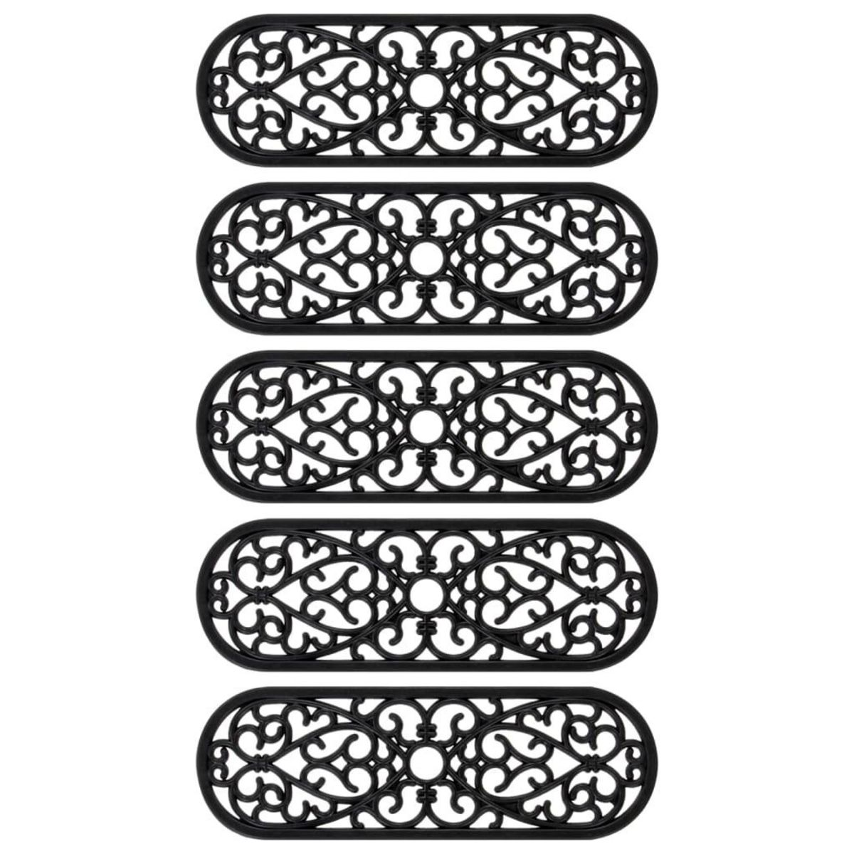 VIDAXL Marches d'escalier 5 pcs 25x75 cm caoutchouc