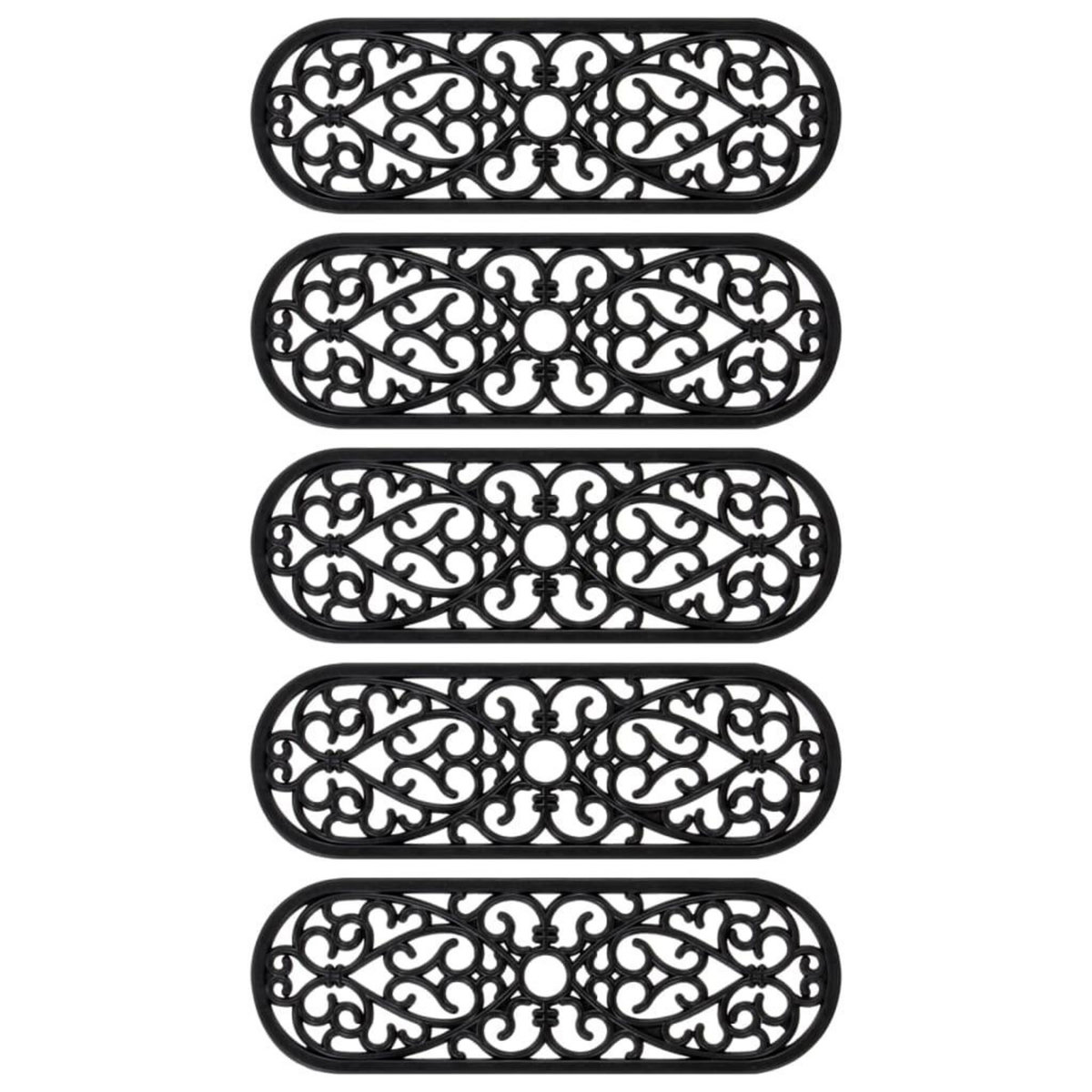 VIDAXL Marches d'escalier 5 pcs 25x75 cm caoutchouc