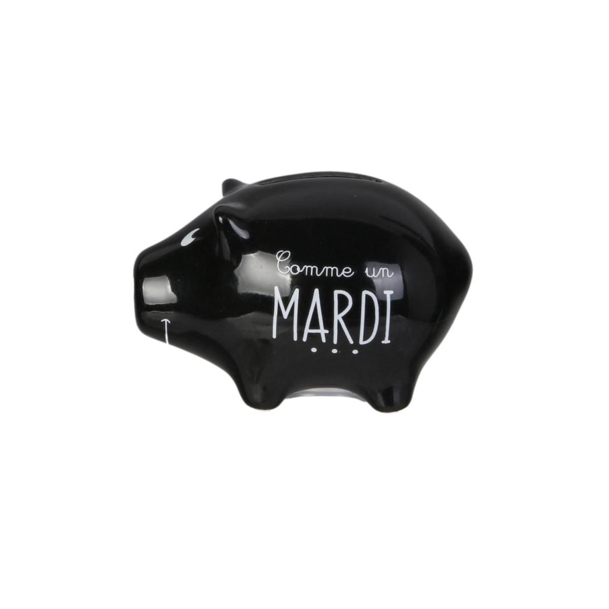 Voir la diapositive 4 : The concept Factory Lot de 6 Tirelires  Cochon Semainier  7cm Noir & Blanc