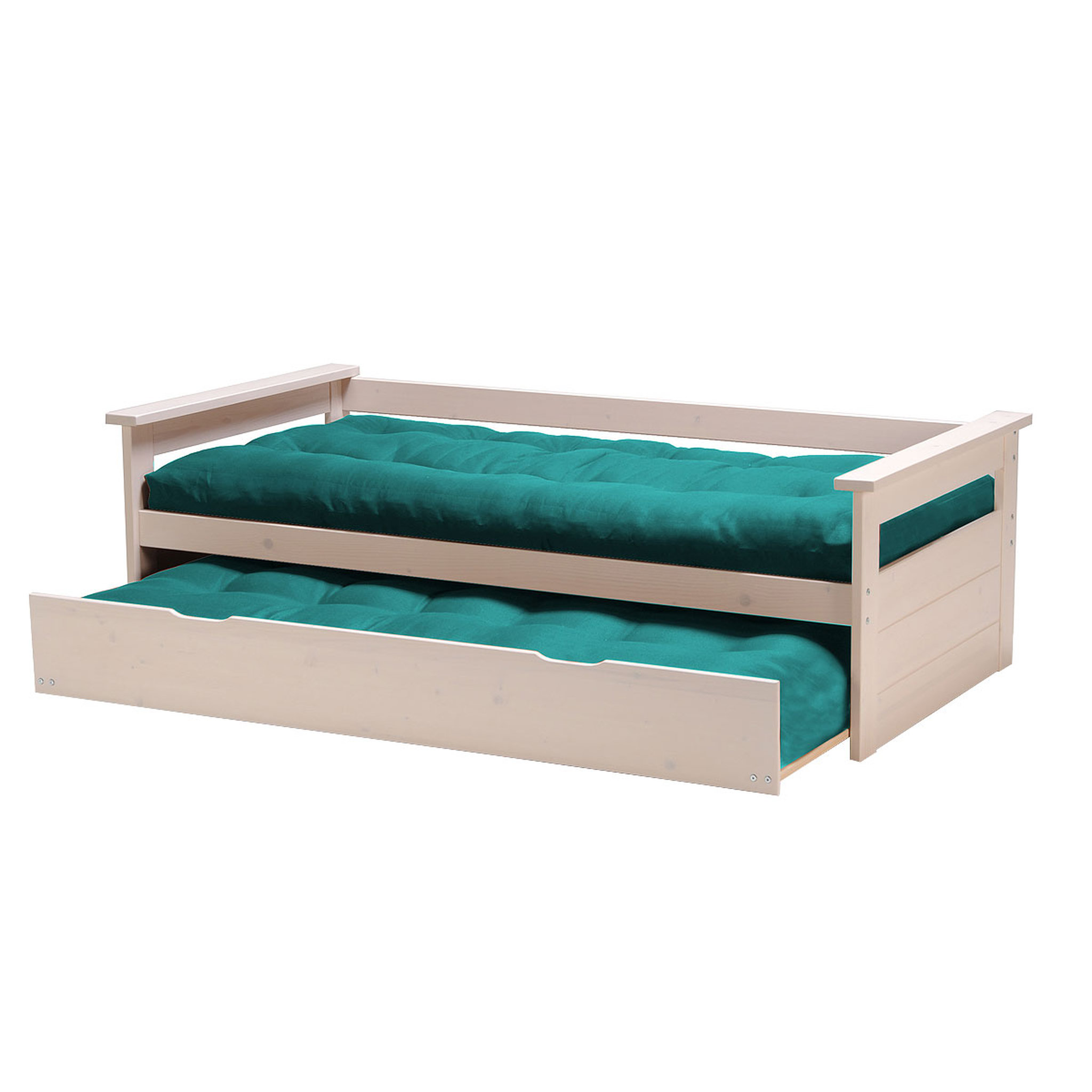 Voir la diapositive 6 : Lit  banquette gigogne en bois massif  2x90x190cm SANTA CRUZ