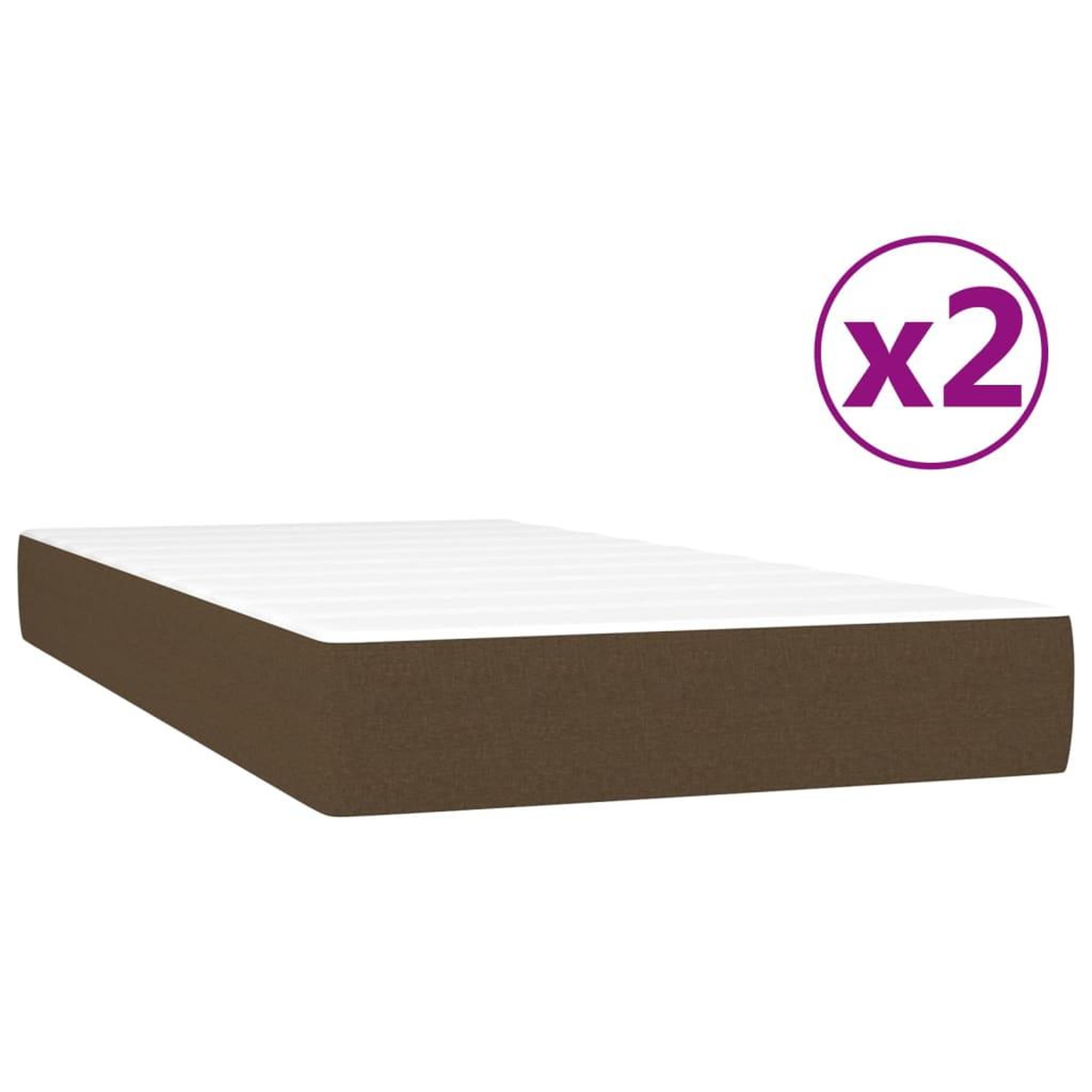 Voir la diapositive 5 : VIDAXL Sommier a lattes de lit avec matelas Marron fonce 200x200 cm