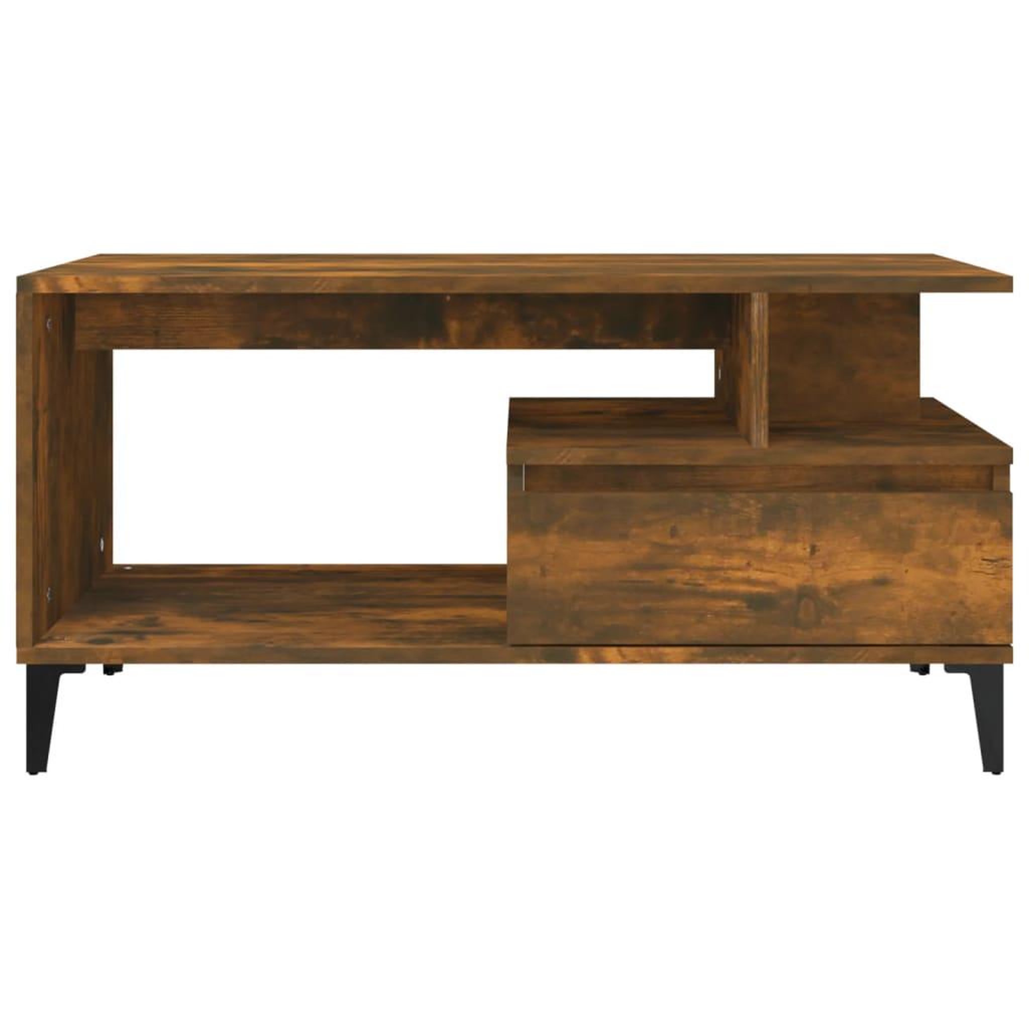 Voir la diapositive 5 : VIDAXL Table basse Chene fume 90x49x45 cm Bois d'ingenierie