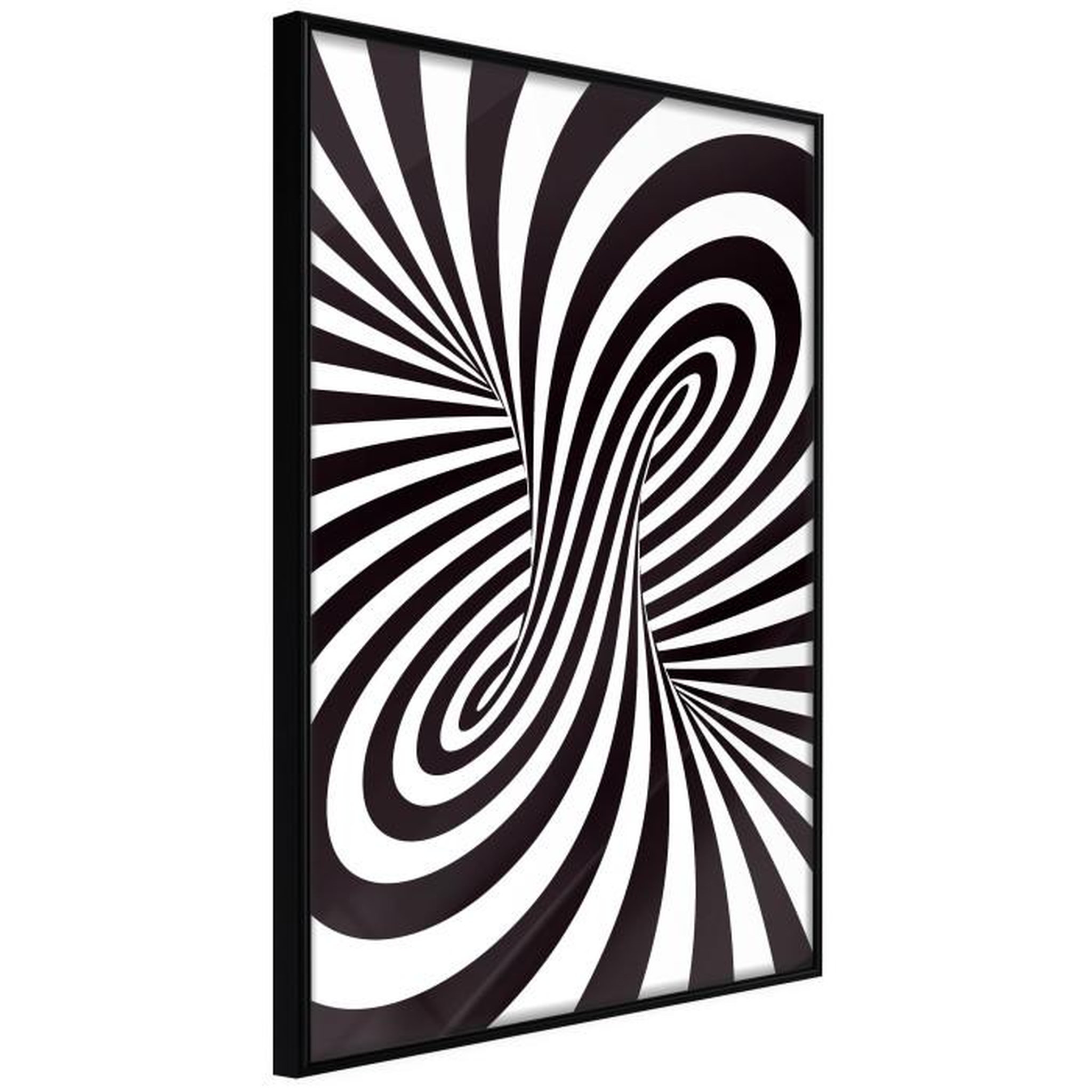 Paris Prix Affiche Murale Encadrée  Black and White Swirl. Coloris disponibles : Noir, Jaune